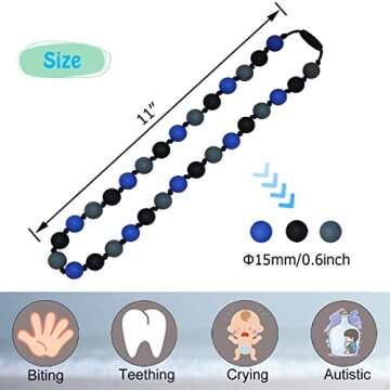 Sensory Chew Necklace for Kids, Chewy Necklaces 2Pcs for Boys and Girls with Autism ADHD SPD, Silico...
