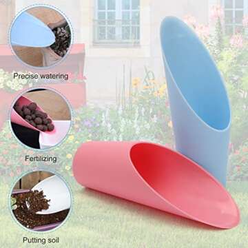 Coitak Bonsai Soil Scoops, 5 PCS Plastic Garden Soil Scoops, Colorful Small Soil Scoops, Gardening T...