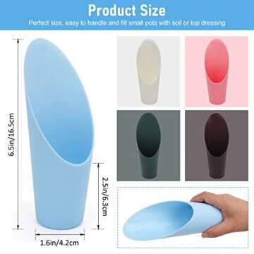Coitak Bonsai Soil Scoops, 5 PCS Plastic Garden Soil Scoops, Colorful Small Soil Scoops, Gardening Tools