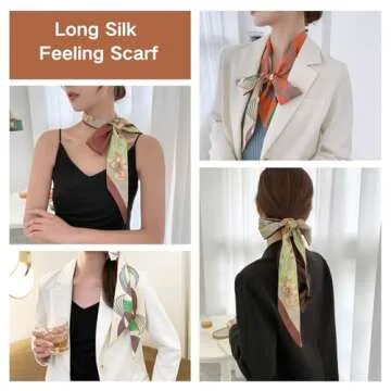 Stylish SansHeBe Silk Scarves for Women - 2 Pack