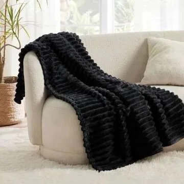 Bedsure Black Fleece Blanket for Couch – GentleSoft Cozy Throws
