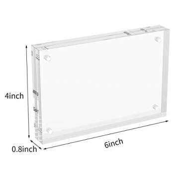 AITEE 4x6 Acrylic Picture Frames 3 Pack, 20% Thicker Block, Clear Picture Frames Freestanding Double...