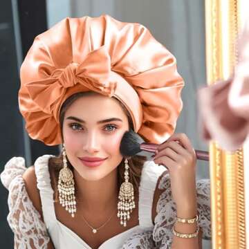 Stylish Satin Bonnet for Sleeping, Adjustable and Elegant
