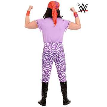 WWE Adult Macho Man Madness Costume Mens, Purple Tough Guy Wrestling Halloween Outfit Small