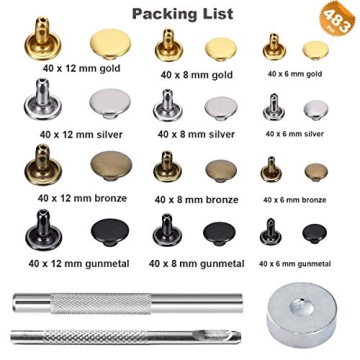 EuTengHao 484Pcs Leather Rivets Kit with Tools for Crafts