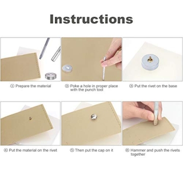 EuTengHao 484Pcs Leather Rivets Kit with Tools for Crafts