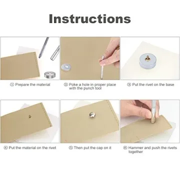 EuTengHao 484Pcs Leather Rivets Kit with Tools for Crafts