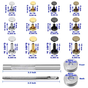 EuTengHao 484Pcs Leather Rivets Kit with Tools for Crafts