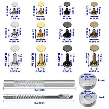 EuTengHao 484Pcs Leather Rivets Kit with Tools for Crafts