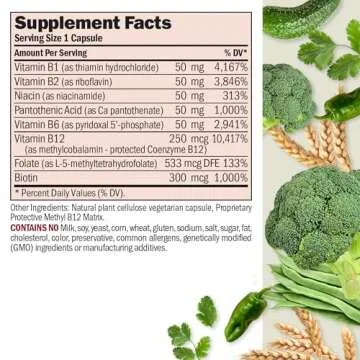 ANDREW LESSMAN High Potency B-Complex 180 Capsules - with High Levels of Folate Complex and Biotin, ...