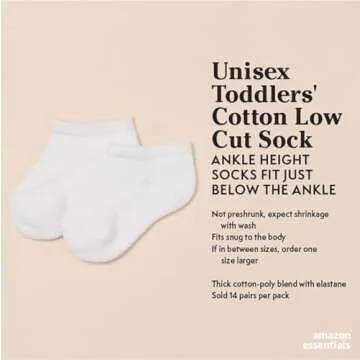 Amazon Essentials Unisex Kids' Cotton Low Cut Sock Pack, 14 Pairs - Comfortable & Stylish