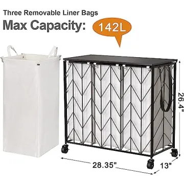 WOWLIVE Large Capacity Laundry Basket with Wheels