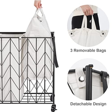 WOWLIVE Large Capacity Laundry Basket with Wheels