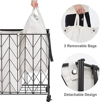 WOWLIVE Large Capacity Laundry Basket with Wheels