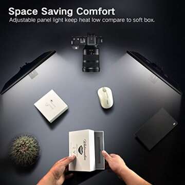 Dazzne 2Pack Keylight LED Video Light with Desk Clamp Stand Lighting Kit with Wireless Remote,15.4" LED Panel 3000K-8000K 45W 3600LM Dimmable Brightness Soft Light for YouTube,Photography,Streaming