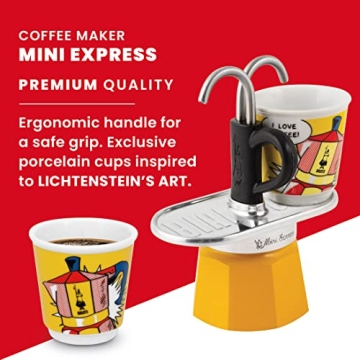 Bialetti Mini Express Lichtenstein Moka Set for Perfect Espresso