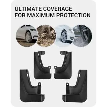 BASENOR 2025 New Version Tesla Model X/Model X Plaid Mud Flaps Splash Guards No Drilling No Tape Mudguards Vehicle Tire Protector Mudflaps for 2022-2025 Tesla Exterior Accessories (Set of 4)