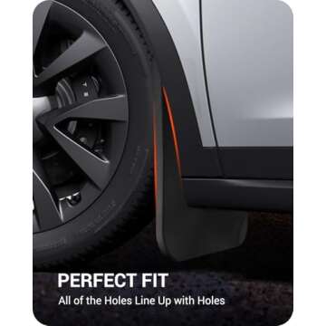 BASENOR 2025 New Version Tesla Model X/Model X Plaid Mud Flaps Splash Guards No Drilling No Tape Mudguards Vehicle Tire Protector Mudflaps for 2022-2025 Tesla Exterior Accessories (Set of 4)