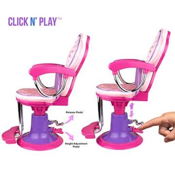 Click N' Play Doll Salon Chair - Perfect for Pretend Play