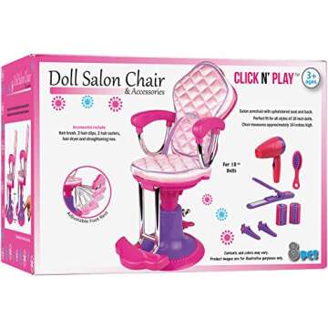 Click N' Play Doll Salon Chair - Perfect for Pretend Play