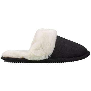 IZOD Women's Suede Memory Foam Slippers - Charcoal Comfort