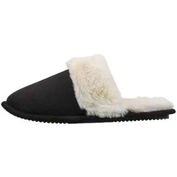 IZOD Women's Suede Memory Foam Slippers - Charcoal Comfort