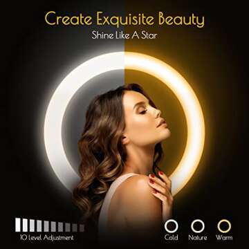 Weilisi 12" Selfie Ring Light with 63" Tripod Stand, Dimmable LED Ring Light with Phone Holder and W...