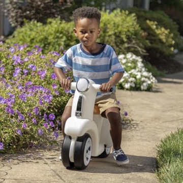 Step2 Ride Along Scooter Kids Push Car, Foot Powered Ride On Toy, Practice Balance with 4 Wheels, Made of Durable Plastic, Max Weight 40 lbs., For Toddlers 1.5-4 Years Old, White