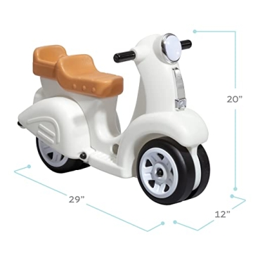 Step2 Ride Along Scooter Kids Push Car, Foot Powered Ride On Toy, Practice Balance with 4 Wheels, Made of Durable Plastic, Max Weight 40 lbs., For Toddlers 1.5-4 Years Old, White