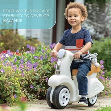 Step2 Ride Along Scooter Kids Push Car, Foot Powered Ride On Toy, Practice Balance with 4 Wheels, Made of Durable Plastic, Max Weight 40 lbs., For Toddlers 1.5-4 Years Old, White