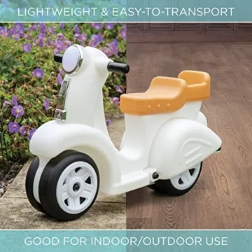 Step2 Ride Along Scooter Kids Push Car, Foot Powered Ride On Toy, Practice Balance with 4 Wheels, Made of Durable Plastic, Max Weight 40 lbs., For Toddlers 1.5-4 Years Old, White