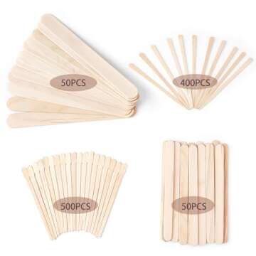1000Pcs Wooden Wax Sticks, 4 Style Assorted Wood Waxing Sticks for Body Legs Face Waxing Applicator ...