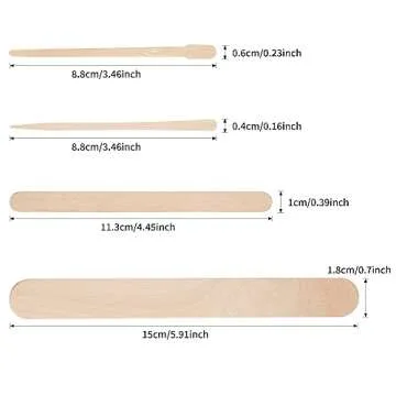 1000Pcs Wooden Wax Sticks, 4 Style Assorted Wood Waxing Sticks for Body Legs Face Waxing Applicator Sticks Eyebrow Wax Spatula Applicator for Hair Removal and Wood Craft Sticks
