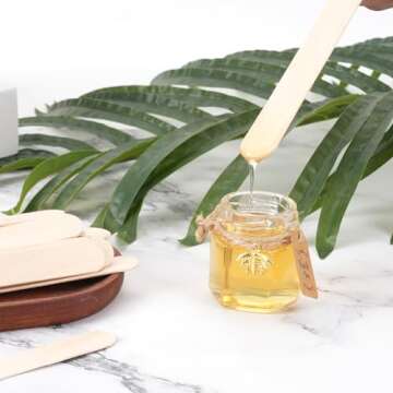 1000Pcs Wooden Wax Sticks, 4 Style Assorted Wood Waxing Sticks for Body Legs Face Waxing Applicator Sticks Eyebrow Wax Spatula Applicator for Hair Removal and Wood Craft Sticks