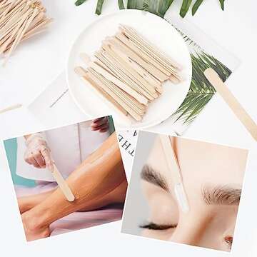 1000Pcs Wooden Wax Sticks, 4 Style Assorted Wood Waxing Sticks for Body Legs Face Waxing Applicator Sticks Eyebrow Wax Spatula Applicator for Hair Removal and Wood Craft Sticks