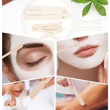 1000Pcs Wooden Wax Sticks, 4 Style Assorted Wood Waxing Sticks for Body Legs Face Waxing Applicator Sticks Eyebrow Wax Spatula Applicator for Hair Removal and Wood Craft Sticks