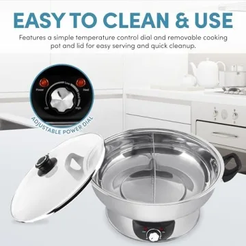 Aroma Housewares ASP-610 5Qt Dual-Sided Hot Pot