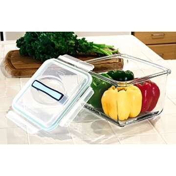 Glasslock 15-Cup Rectangle Handy Food Storage Container
