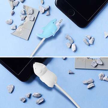 12 Pcs Cable Bites for iPhone Cable Cord Cute Animal Cable Buddies Bite Cable Protector Saver Phone Accessories