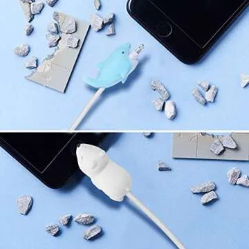 12 Pcs Cable Bites for iPhone Cable Cord Cute Animal Cable Buddies Bite Cable Protector Saver Phone Accessories