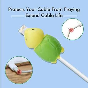 12 Pcs Cable Bites for iPhone Cable Cord Cute Animal Cable Buddies Bite Cable Protector Saver Phone Accessories