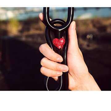 HEYGOO 2 Pack Spark Bling Love Heart Stethoscope Charms, Custom Stethoscope Id Name Tag Charm, Silvery RN Nurse Stethoscope Charm for Littman and More (Red)