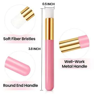 CL CAMILLASH Lash Shampoo Brushes, 20 Pieces Pink, Soft Facial Cleaning Brush for Eye Bath Wash Kit, Salon Use, Wooden Handle, Individual Packaged, Storage Container