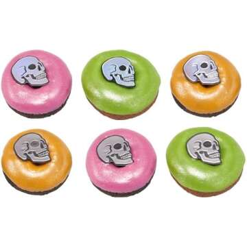 Decopac Metallic Shimmer Skull Cupcake Rings for Halloween