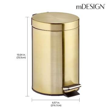 Elegant mDesign Pedal Bin - 3 Litre Waste Solution
