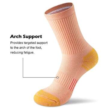 Gonii Athletic Socks for Women - Running & Hiking Crew Socks with Support 5-6 Pairs