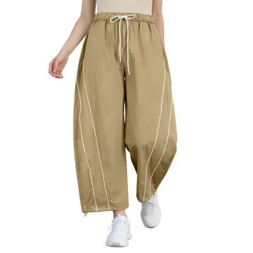 Yeokou Women's Drawstring Waist Wide Leg Pants Casual Lightweight Athletic Pants