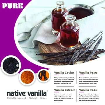 10 Tahitian Vanilla Beans - Premium Grade B Whole Vanilla Pods - For Vanilla Extract, Cooking, Bakin...