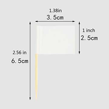 Wobe 200 Pack Blank Toothpick Flags for Parties and Events