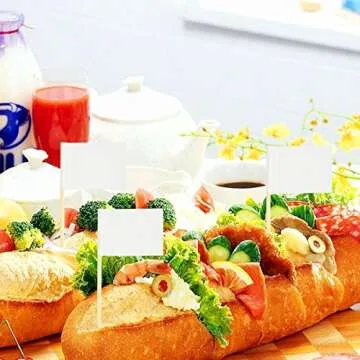 Wobe 200 Pack Blank Toothpick Flags for Parties and Events